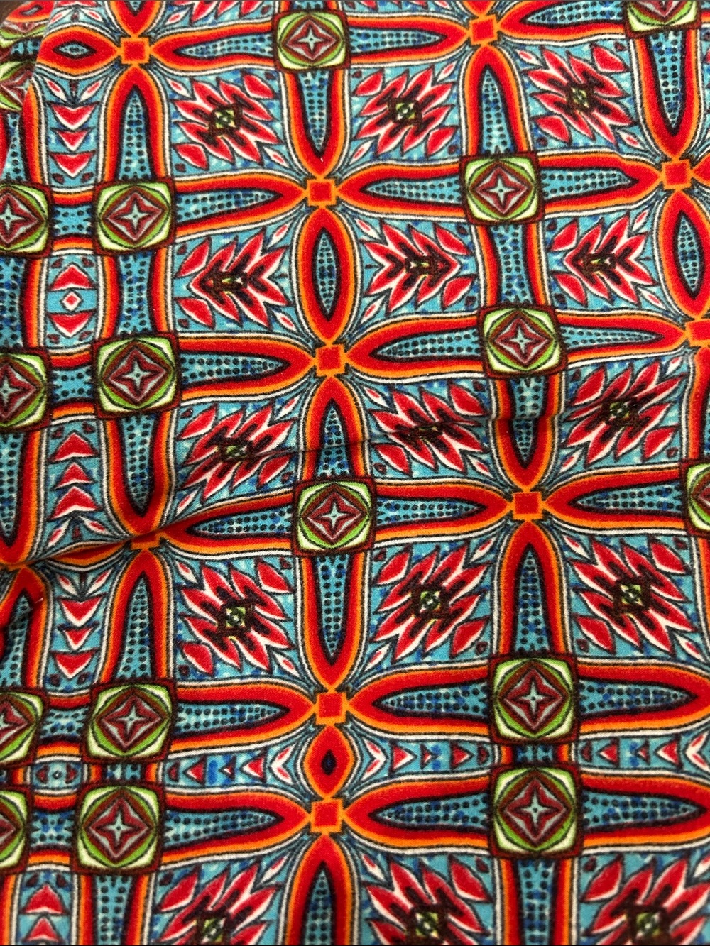 LuLaRoe Vibrant Geometric Print Fabric - Multi Color leggings